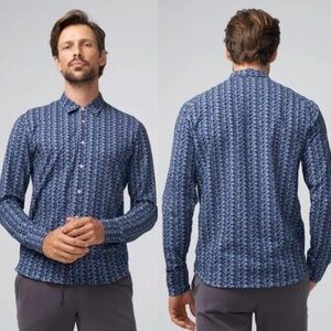 NEW Good Man Brand Printed Long Sleeve Button Up Dress Shirt Size Large NWOT Top